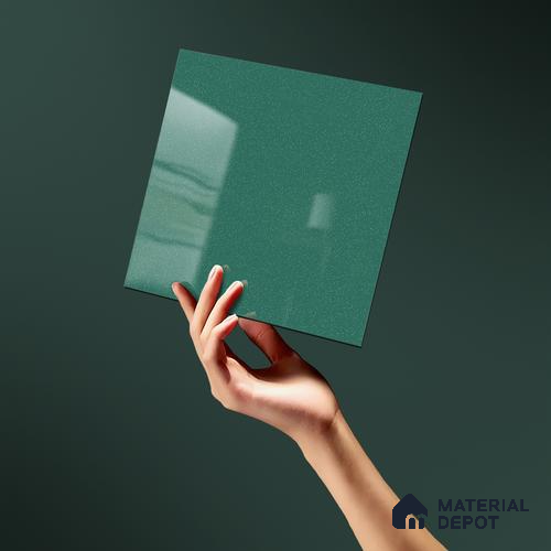 LM 19507 Glade Green Sheen Shine High Gloss Finish 8 ft x 4 ft Decorative Laminate - 1 mm | Suitable for TV Unit, Wardrobe, Kitchen Cabinets
