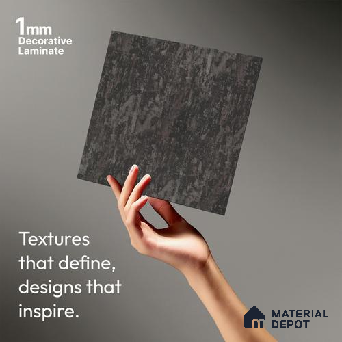 Marble Look LM 01779 Dark Purple Marble 8 ft x 4 ft Sea Rocks Finish Decorative Laminate - 1 mm | Suitable for TV Unit, Wardrobe, Kitchen Cabinets