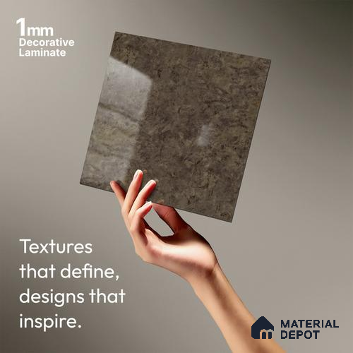 Stone Look LM 18764 Caramel Calacatta 8 ft x 4 ft Texture Finish Decorative Laminate - 1 mm | Suitable for TV Unit, Wardrobe, Kitchen Cabinets