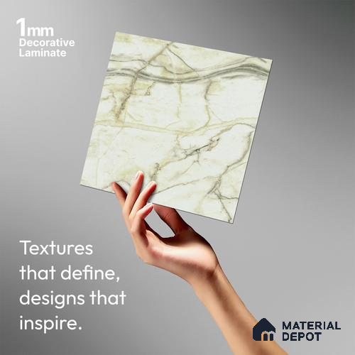 Marble Look LM 18769 Yellow Marble Texture 8 ft x 4 ft Texture Finish Decorative Laminate - 1 mm | Suitable for TV Unit, Wardrobe, Kitchen Cabinets