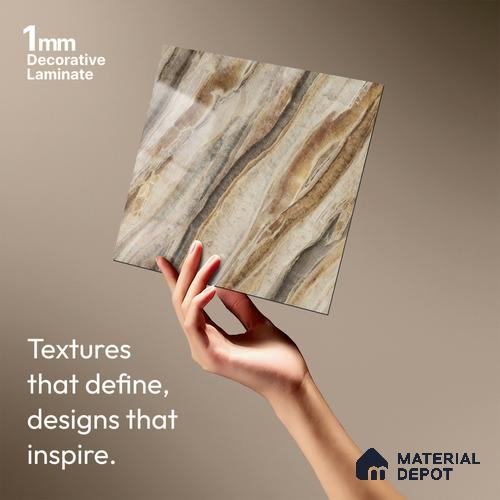 Marble Look LM 18770 Iiiusion Bronze Marble 8 ft x 4 ft Texture Finish Decorative Laminate - 1 mm | Suitable for TV Unit, Wardrobe, Kitchen Cabinets