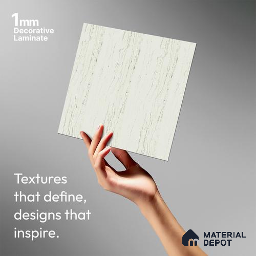 Marble Look LM 18771 Makrana Albeta Marble 8 ft x 4 ft Texture Finish Decorative Laminate - 1 mm | Suitable for TV Unit, Wardrobe, Kitchen Cabinets