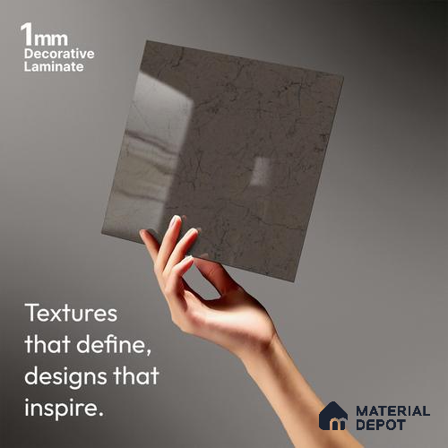 Stone Look LM 18796 Textured Calacatta 8 ft x 4 ft Texture Finish Decorative Laminate - 1 mm | Suitable for TV Unit, Wardrobe, Kitchen Cabinets