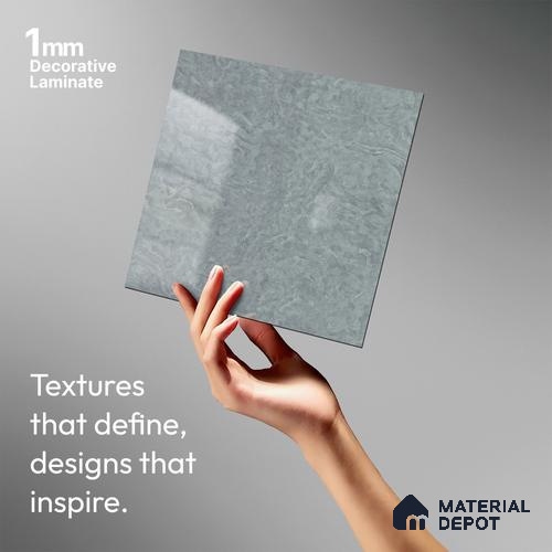 Stone Look LM 20143 Heather Grey Slate 8 ft x 4 ft Texture Finish Decorative Laminate - 1 mm | Suitable for TV Unit, Wardrobe, Kitchen Cabinets
