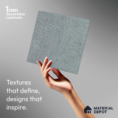 Stone Look LM 21222 Heather Grey Slate 8 ft x 4 ft Texture Finish Decorative Laminate - 1 mm | Suitable for TV Unit, Wardrobe, Kitchen Cabinets
