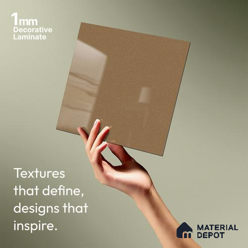 LM 21474 Sunset Gold 8 ft x 4 ft Glossy Finish Decorative Laminate - 1 mm | Suitable for Living Room, Kitchen, Office
