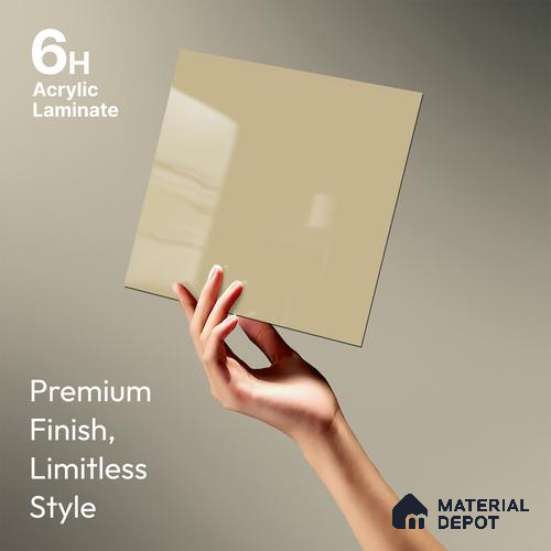 GA 4002 8 ft x 4 ft High Gloss Finish 6H Antiscratch Acrylic Laminate - 1.5 mm | Suitable for Living Room, Kitchen, Office | Matching Edgeband Code EB 4002