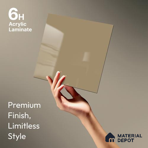 GA 4003 8 ft x 4 ft High Gloss Finish 6H Antiscratch Acrylic Laminate - 1.5 mm | Suitable for Living Room, Kitchen, Office | Matching Edgeband Code EB 4003