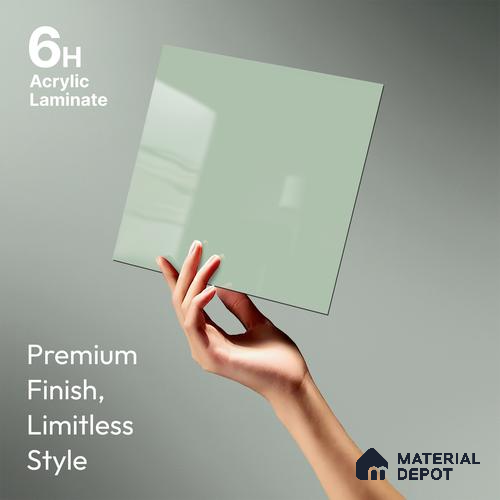 GA 4004 8 ft x 4 ft High Gloss Finish 6H Antiscratch Acrylic Laminate - 1.5 mm | Suitable for Living Room, Kitchen, Office | Matching Edgeband Code EB 4004