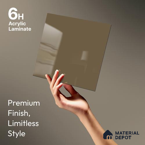 GA 4005 8 ft x 4 ft High Gloss Finish 6H Antiscratch Acrylic Laminate - 1.5 mm | Suitable for Living Room, Kitchen, Office | Matching Edgeband Code EB 4005
