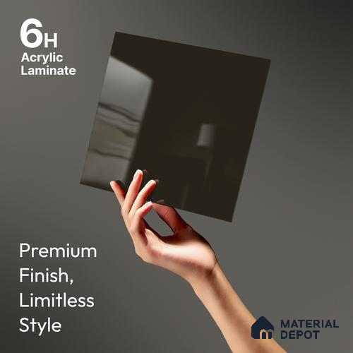 GA 4006 8 ft x 4 ft High Gloss Finish 6H Antiscratch Acrylic Laminate - 1.5 mm | Suitable for Living Room, Kitchen, Office | Matching Edgeband Code EB 4006