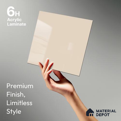 GA 4007 8 ft x 4 ft High Gloss Finish 6H Antiscratch Acrylic Laminate - 1.5 mm | Suitable for Living Room, Kitchen, Office | Matching Edgeband Code EB 4007