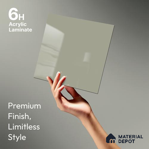 GA 4008 8 ft x 4 ft High Gloss Finish 6H Antiscratch Acrylic Laminate - 1.5 mm | Suitable for Living Room, Kitchen, Office | Matching Edgeband Code EB 4008