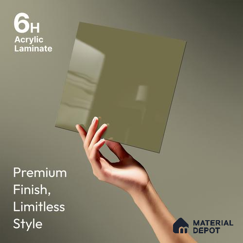 GA 4009 8 ft x 4 ft High Gloss Finish 6H Antiscratch Acrylic Laminate - 1.5 mm | Suitable for Living Room, Kitchen, Office | Matching Edgeband Code EB 4009
