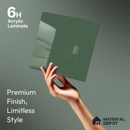 GA 4011 8 ft x 4 ft High Gloss Finish 6H Antiscratch Acrylic Laminate - 1.5 mm | Suitable for Living Room, Kitchen, Office | Matching Edgeband Code EB 4011