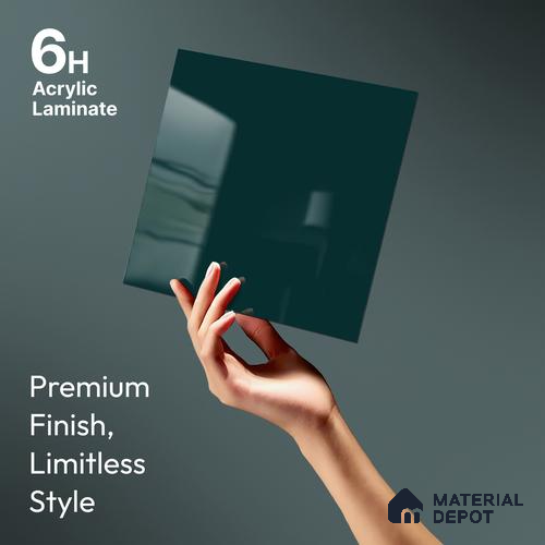 GA 4012 8 ft x 4 ft High Gloss Finish 6H Antiscratch Acrylic Laminate - 1.5 mm | Suitable for Living Room, Kitchen, Office | Matching Edgeband Code EB 4012