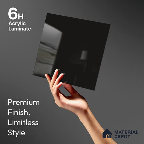 GA 4018 8 ft x 4 ft High Gloss Finish 6H Antiscratch Acrylic Laminate - 1.5 mm | Suitable for Living Room, Kitchen, Office | Matching Edgeband Code EB 4018