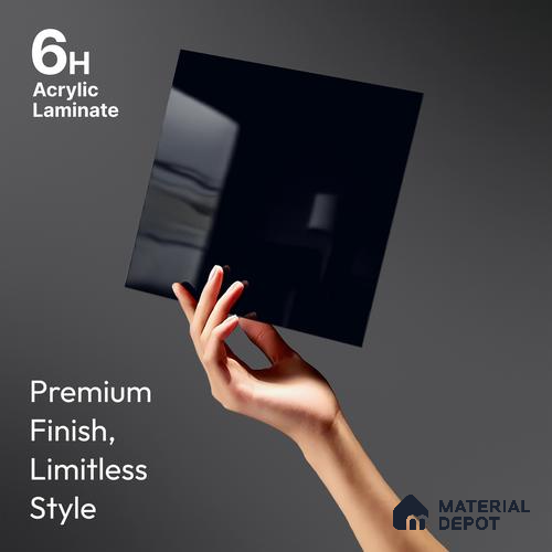 GA 4019 8 ft x 4 ft High Gloss Finish 6H Antiscratch Acrylic Laminate - 1.5 mm | Suitable for Living Room, Kitchen, Office | Matching Edgeband Code EB 4019