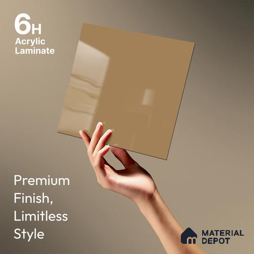 GA 4020 8 ft x 4 ft High Gloss Finish 6H Antiscratch Acrylic Laminate - 1.5 mm | Suitable for Living Room, Kitchen, Office | Matching Edgeband Code EB 4020