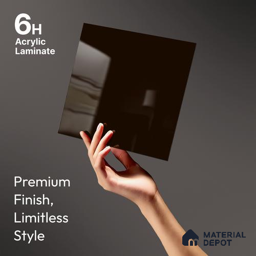 GA 4022 8 ft x 4 ft High Gloss Finish 6H Antiscratch Acrylic Laminate - 1.5 mm | Suitable for Living Room, Kitchen, Office | Matching Edgeband Code EB 4022