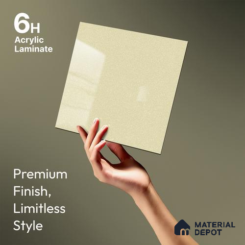 Beige Sparkle Look LM 23254 Harmony 8 ft x 4 ft High Gloss Finish 6H Anti Scratch Acrylic Laminate - 1.5 mm | Suitable for Kitchen Cabinet, TV Unit, Wardrobe