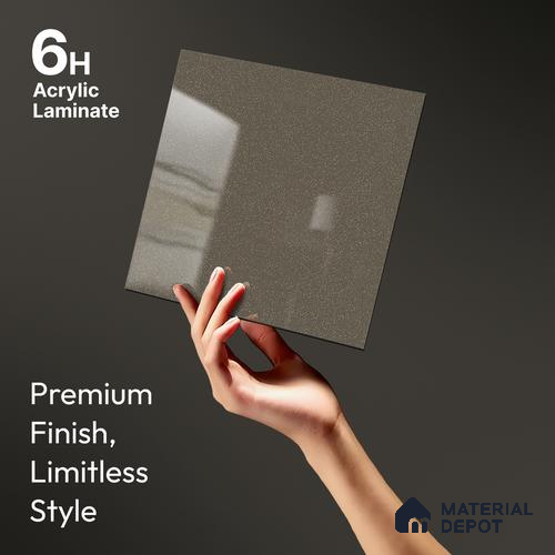 Grey Sparkle Look LM 23261 Smog 8 ft x 4 ft High Gloss Finish 6H Anti Scratch Acrylic Laminate - 1.5 mm | Suitable for Kitchen Cabinet, TV Unit, Wardrobe