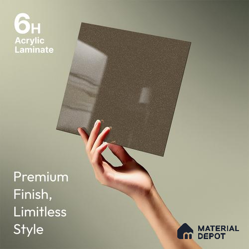 Brown Sparkle Look LM 23267 Valley Flower 8 ft x 4 ft High Gloss Finish 6H Anti Scratch Acrylic Laminate - 1.5 mm | Suitable for Kitchen Cabinet, TV Unit, Wardrobe