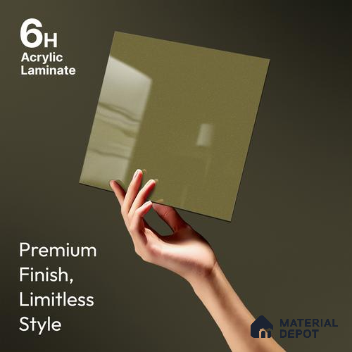 Grey Sparkle Look LM 23276 Mountain Mist 8 ft x 4 ft High Gloss Finish 6H Anti Scratch Acrylic Laminate - 1.5 mm | Suitable for Kitchen Cabinet, TV Unit, Wardrobe
