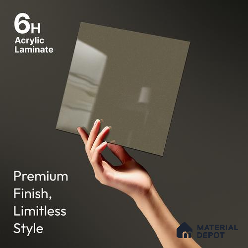Grey Sparkle Look LM 23283 Cloud Grey 8 ft x 4 ft High Gloss Finish 6H Anti Scratch Acrylic Laminate - 1.5 mm | Suitable for Kitchen Cabinet, TV Unit, Wardrobe