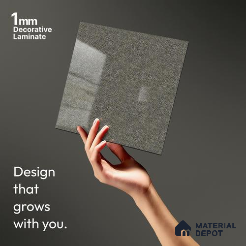 Grey Wave Look LM 13845 8 ft x 4 ft High Gloss Finish Decorative Laminate - 1 mm | Suitable for TV Unit, Wardrobe, Kitchen Cabinets
