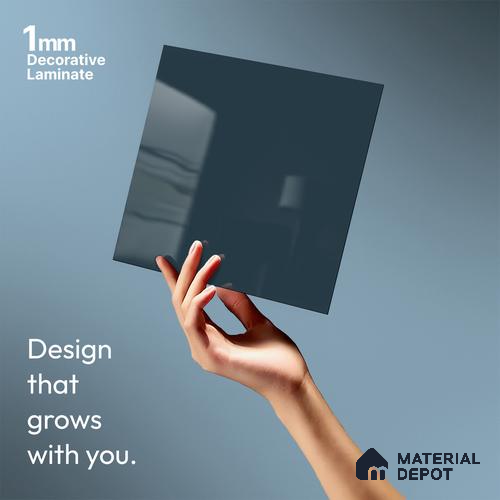 Blue Textured Solid Look LM 21328 8 ft x 4 ft Texture Finish Decorative Laminate - 1 mm | Suitable for TV Unit, Wardrobe, Kitchen Cabinets