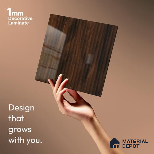Wooden Fluted LM 21342 8 ft x 4 ft Glossy Finish Decorative Laminate - 1 mm | Suitable for TV Unit,Wardrobe, Kitchen Cabinets