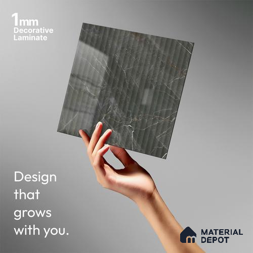 Marble Fluted LM 21343 8 ft x 4 ft Glossy Finish Decorative Laminate - 1 mm | Suitable for TV Unit,Wardrobe, Kitchen Cabinets