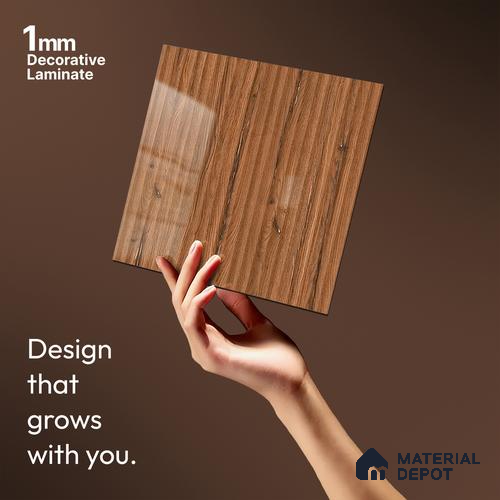 Wooden Fluted LM 21345 8 ft x 4 ft Glossy Finish Decorative Laminate - 1 mm | Suitable for TV Unit,Wardrobe, Kitchen Cabinets