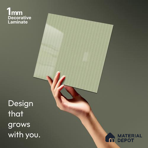 Pale Grey Fluted Solid Color LM 21368 8 ft x 4 ft High Gloss Finish Decorative Laminate - 1 mm | Suitable for TV Unit,Wardrobe, Kitchen Cabinets