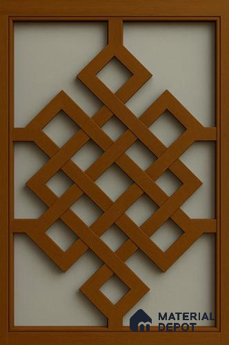 Duco Paintable Interwoven Geometric Lattice Panel Design 4.5 ft x 2.6 ft CNC Made MDF Panel - 12 mm