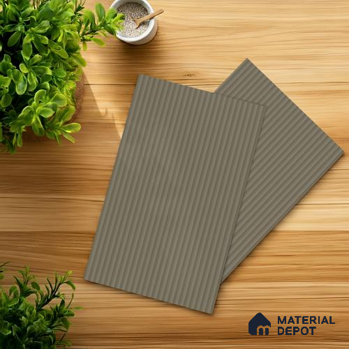Taupe Beige Fluted Solid Color Look LM 01356 Beige 8 ft x 4 ft Texture Finish Decorative Laminate - 1 mm | Suitable for TV Unit, Wardrobe, Kitchen Cabinets