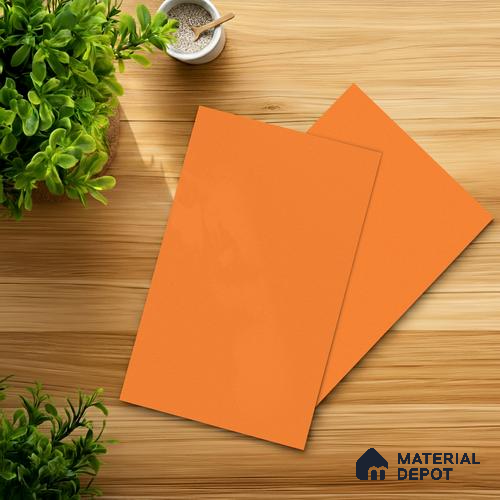 LM 01515 Pumpkin Orange 8 ft x 4 ft Suede Finish Decorative Laminate - 1 mm | Suitable for Living Room, Kitchen, Office