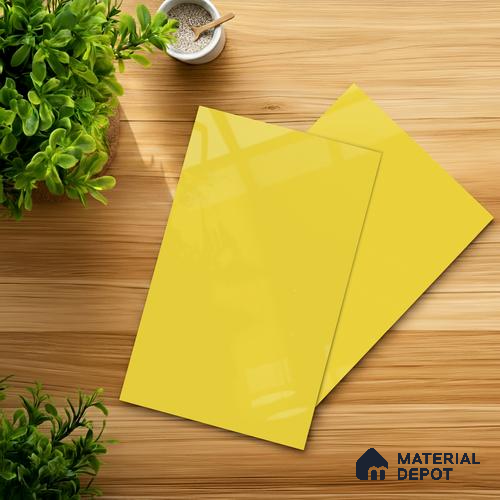 LM 01531 Lime Yellow 8 ft x 4 ft High Gloss Finish Decorative Laminate - 1 mm  | Suitable for Living Room, Kitchen, Office