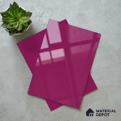 Solid Colors Look LM 19254 Bubble Gum Pink 8 ft x 4 ft Glossy Finish Decorative Laminate - 1 mm | Suitable for Living Room, Kitchen, Office