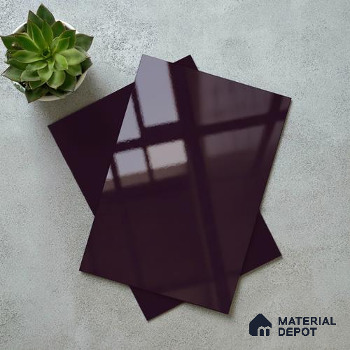 Solid Colors Look LM 19256 Black Currant 8 ft x 4 ft Glossy Finish Decorative Laminate - 1 mm | Suitable for Living Room, Kitchen, Office