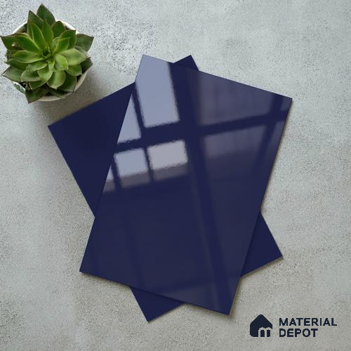 Solid Colors Look LM 19259 Lavish Blue 8 ft x 4 ft Glossy Finish Decorative Laminate - 1 mm | Suitable for Living Room, Kitchen, Office
