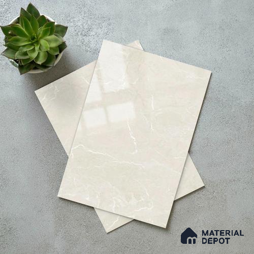 Marble Look LM 19285 White Pearl Marble 8 ft x 4 ft Glossy Finish Decorative Laminate - 1 mm | Suitable for TV Unit, Wardrobe, Kitchen Cabinets