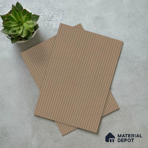 Metallic Beige Brown Fluted Solid Color Look LM 19293 Metallic Beige 8 ft x 4 ft Texture Finish Decorative Laminate - 1 mm | Suitable for TV Unit, Wardrobe, Kitchen Cabinets