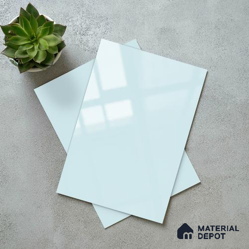 LM 21056 C Pale Aqua Solid Color Glossy Finish 8 ft x 4 ft Decorative Laminate - 1 mm | Suitable for Living Room, Kitchen, Office