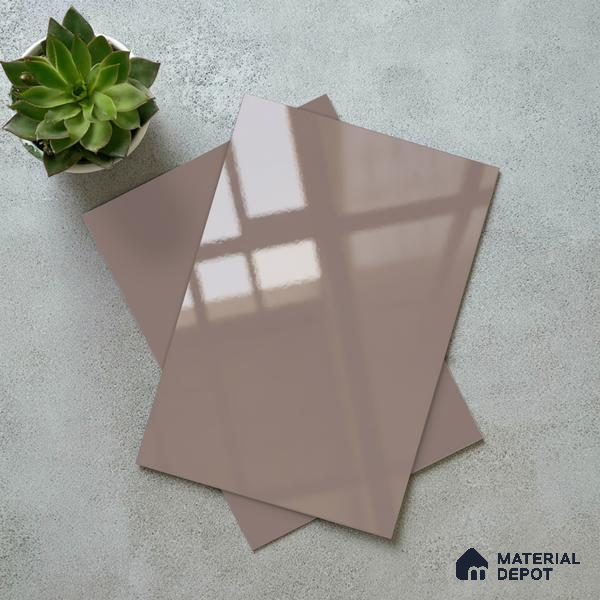 LM 21057 D Rose Pink Solid Color Glossy Finish 8 ft x 4 ft Decorative Laminate - 1 mm | Suitable for Living Room, Kitchen, Office