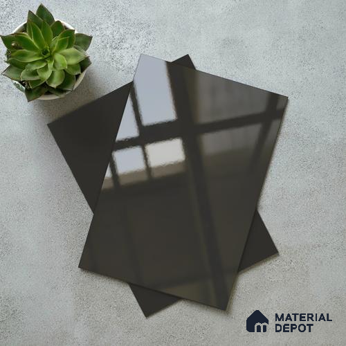 LM 21058 C Dark Mocha Solid Color Glossy Finish 8 ft x 4 ft Decorative Laminate - 1 mm | Suitable for Living Room, Kitchen, Office