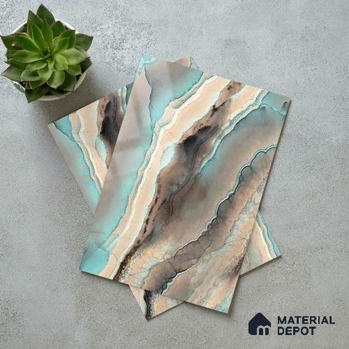 LM 21099 Molten Design Digital High Gloss Finish 8 ft x 4 ft Decorative Laminate - 1 mm | Suitable for TV Unit, Wardrobe, Kitchen Cabinets