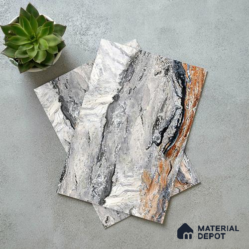 LM 21105 Volcanic Ridge Digital High Gloss Finish 8 ft x 4 ft Decorative Laminate - 1 mm | Suitable for TV Unit, Wardrobe, Kitchen Cabinets
