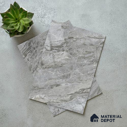 Marble Look LM 21107 C Glacier Mist Marble High Gloss Finish 8 ft x 4 ft Decorative Laminate - 1 mm | Suitable for TV Unit, Wardrobe, Kitchen Cabinets